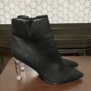 Marc New York Black Ankle Boots with Clear Heels